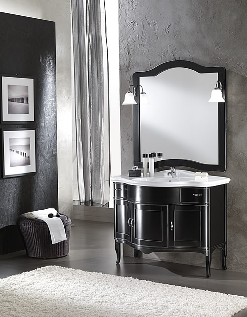 Mobili bagno classico Zenith nero filo argento